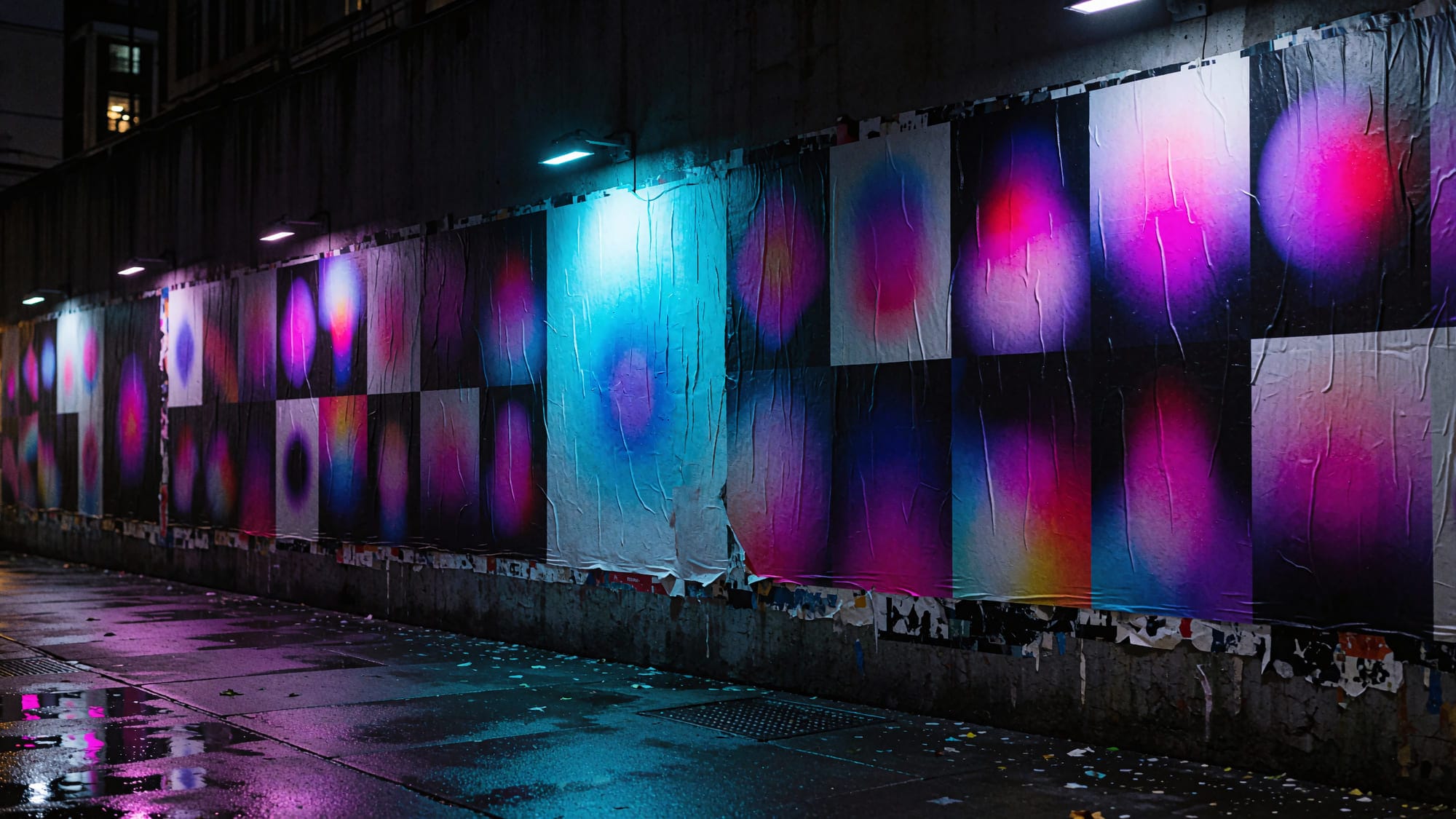 Neon poster wall